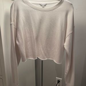 White cropped crewneck - american eagle